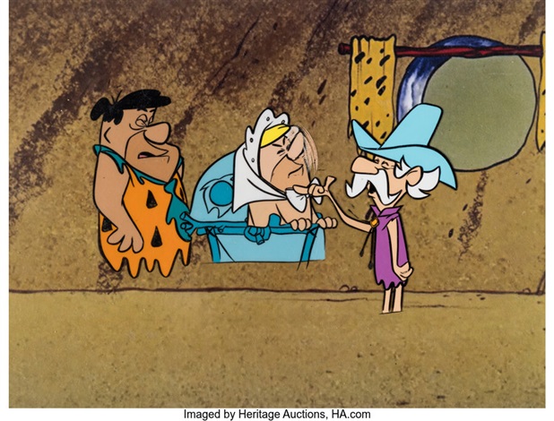 The Flintstones Baby Barney Fred, Barney, and Uncle Tex Production Cel ...