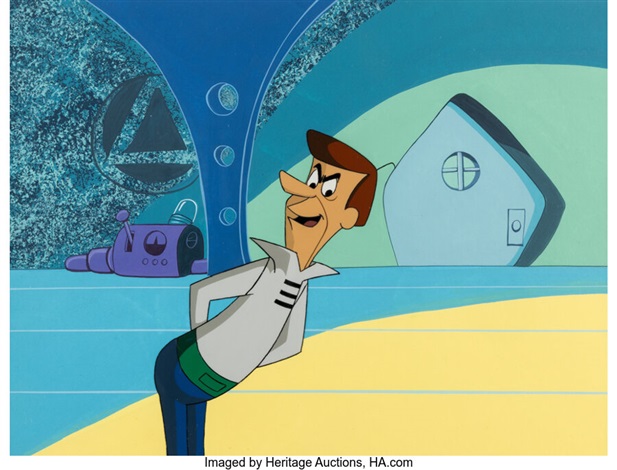 Jetsons The Movie George Jetson Production Cel with Painted Background ...