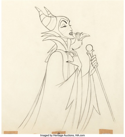 Sleeping Beauty Maleficent and Diablo Animation Drawing Walt Disney ...