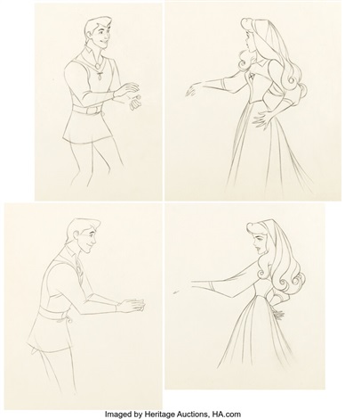 Sleeping Beauty Briar Rose and Prince Phillip Animation Drawing Group ...