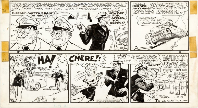 Al Capp Lil Abner Sunday Comic Strip Original Art dated 8-24-47 by Al ...