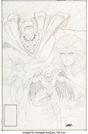 Rob Liefeld Hawk and Dove 1 Unused Cover Original Art DC, 1988 by Rob ...