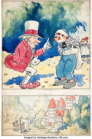 Raggedy Ann and Andy Book Illustration by Johnny Gruelle Original Art P.F. Volland Co. c. 1920s 30s by Johnny Gruelle on artnet